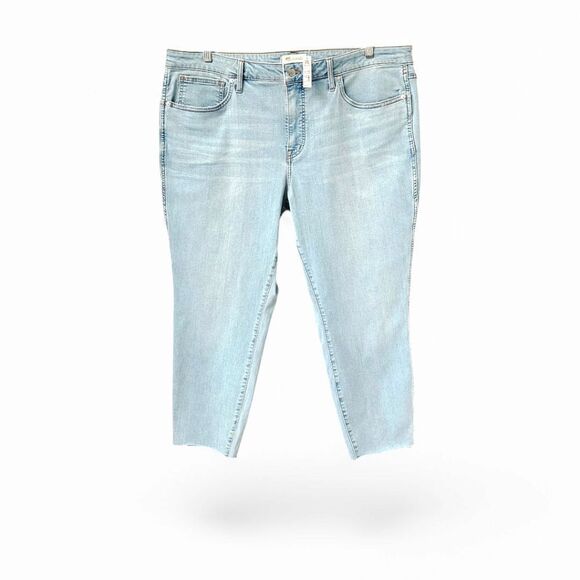 MADEWELL Women's Plus Size Super Soft Light Blue  10" High Rise Skinny Crop Jean - Picture 1 of 16